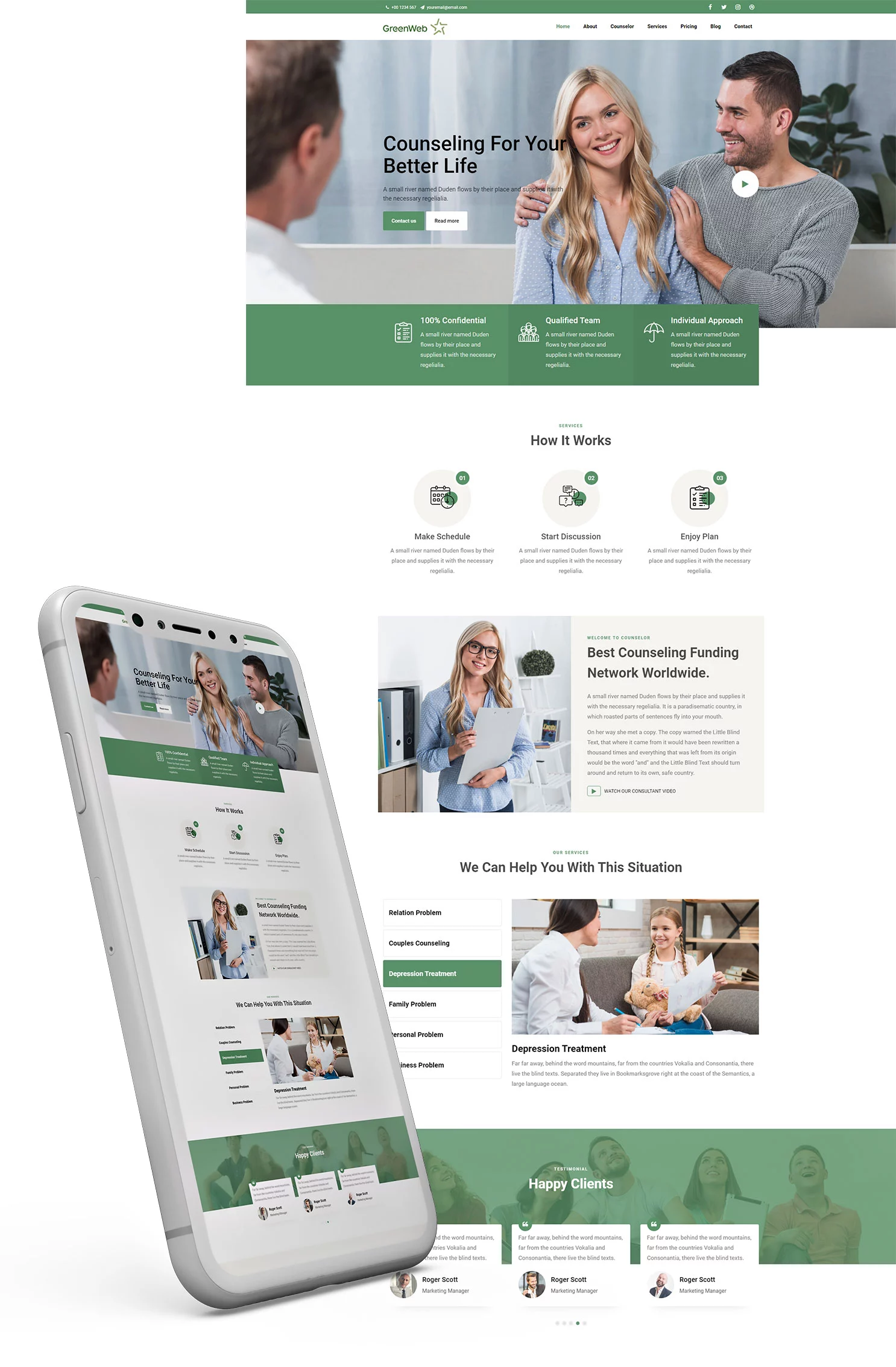Go Up AE - Green Web Mockup